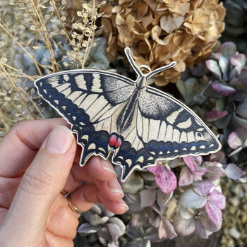 Swallowtail Butterfly Wooden Christmas Tree Decoration, 2 of 5