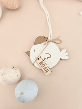 Set Of Four Personalised Wooden Easter Tree Decorations, 7 of 7