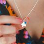 Personalised Sterling Silver Star Birthstone Necklace, thumbnail 1 of 10