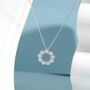 Daisy Wreath Pendant Necklace In Sterling Silver, thumbnail 2 of 9