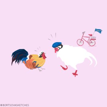 Rooster Cyclists Art Print, 2 of 3
