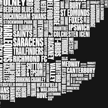 Standard UK Women's Rugby Union Team Map, 2 of 7