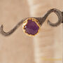 Purple Amethyst Textured Gold And Silver Stud Earrings, thumbnail 5 of 11