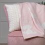 Personalised Pink Bashful Bunny Baby Blanket, thumbnail 1 of 6