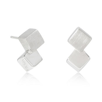 Sterling Silver Earrings Cubes, 2 of 3