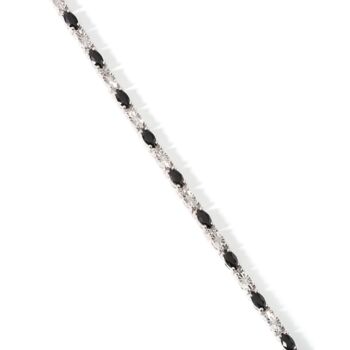 Black Sapphire And Diamond Tennis Bracelet, 3 of 4