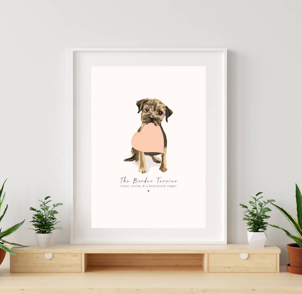 Border Terrier Illustrated Print By Sirocco Design | notonthehighstreet.com