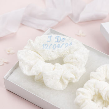 Personalised Lace 'I Do' Hair Scrunchies, 2 of 8