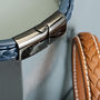 Mens Personalised Leather Strap Steel Bracelet, thumbnail 6 of 10