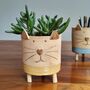 Cat Plant Pots Handmade Ceramic Tripot, thumbnail 4 of 9