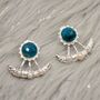 Blue Apatite, Pearl Silver Earrings, thumbnail 7 of 12