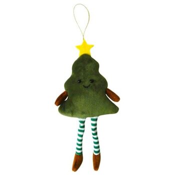 Padded Smiley Christmas Tree Decoration, 3 of 3