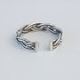 Sterling Silver Woven Rope Band Adjustable Ring, thumbnail 3 of 4