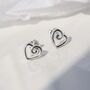 Sterling Silver Delicate Spiral Heart Earrings, thumbnail 2 of 11