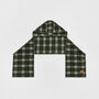 Cathy Green Check Hooded Scarf, thumbnail 1 of 7