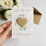 Floral Wreath Gold Script Save The Date Magnet Card, thumbnail 1 of 4