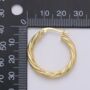 24ct Gold Plated Circle Rope Textured Earrings, thumbnail 3 of 4