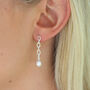 18ct Gold Plated Or Silver Chain And Pearl Earrings, thumbnail 1 of 7