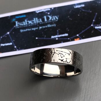 Custom Men's Star Map Engagement And Wedding Ring, 2 of 8