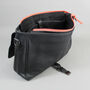 Black Leather Laptop Messenger Bag With Orange Zip, thumbnail 8 of 8