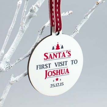 Personalised 'Santa's First Visit' Bauble, 3 of 7