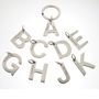 Alphabet Key Ring Personal Initial In Sterling Silver, thumbnail 4 of 10