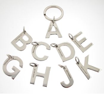 Alphabet Key Ring Personal Initial In Sterling Silver, 4 of 10