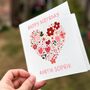 Personalised Birthday Card For Auntie, Floral Heart, thumbnail 1 of 7