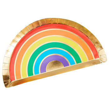 Gold Foiled Rainbow Shaped Party Paper Plates, 2 of 3
