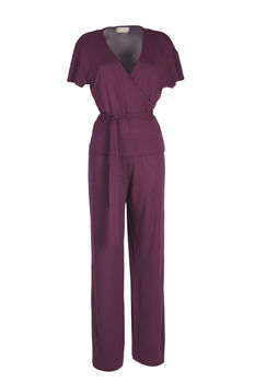 Jersey Lounge Trousers In Burgundy, 4 of 4