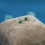 Genuine Jade Crystal Huggie Hoop Earrings, thumbnail 6 of 11