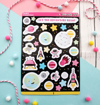 Spaced Out! Space Themed Sticker Sheet, 4 of 4