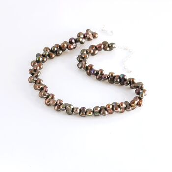 Brown Peacock Peanut Pearl Necklace, 4 of 10