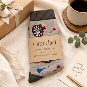 Fathers Day Bamboo Socks With Personalised Label Sleeve, 3 of 11