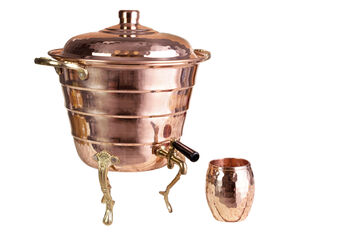 Solid Copper Beverage Dispenser And Mug Set, 5000 Ml, 3 of 8