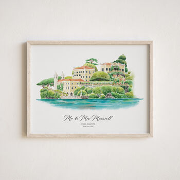 Wedding Day Gift Save The Date Venue Portrait Drawing, 5 of 12