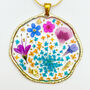 Large Statement Necklace With Forget Me Not And Pink Flowers, thumbnail 1 of 12