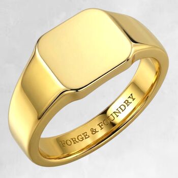 Men's Stainless Steel Signet Ring, Bold, Modern Statement Jewellery For Him, 6 of 7