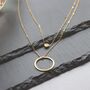 Gold Plated Layered Circle Pendant Necklace, thumbnail 2 of 6