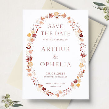 Autumn Wedding Save The Date Cards, 2 of 5