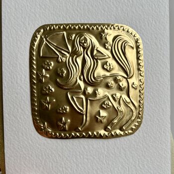 Personalised Gold Foil Sagittarius Birthday Card, 2 of 3