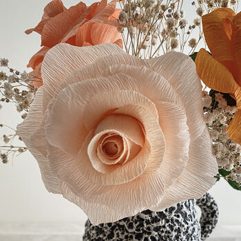 Paper Rose And Dried Gypsophila Bouquet, 3 of 7