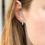 Sterling Silver Turquoise Rectangular Hoop Earrings, thumbnail 3 of 8
