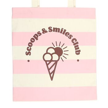 Pink Scoops Smiles Club Polycotton Tote Bag, 2 of 2
