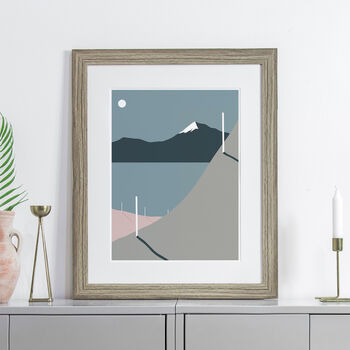Personalised Skiing Piste Fine Art Mountains Print, 4 of 4