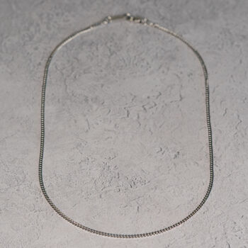 Cuban 2mm Men's Necklace | Silver Stainless Steel / Rhodium Coating, 6 of 7