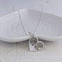 Silver Double Fingerprint Heart Pendant, thumbnail 1 of 6