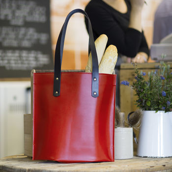 Leather Tote Shopper Bag, 4 of 10