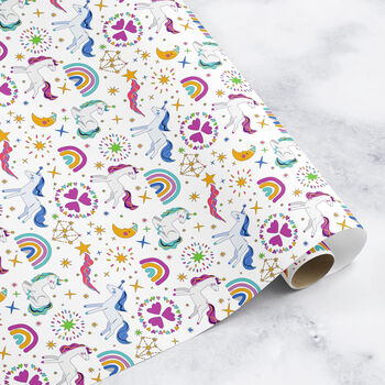Wrapping Paper Unicorns, Gift Wrap Roll Or Folded, 3 of 3