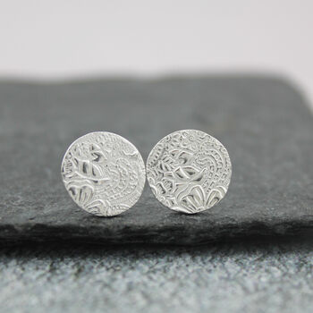Sterling Silver Textured Circle Studs, 8 of 9